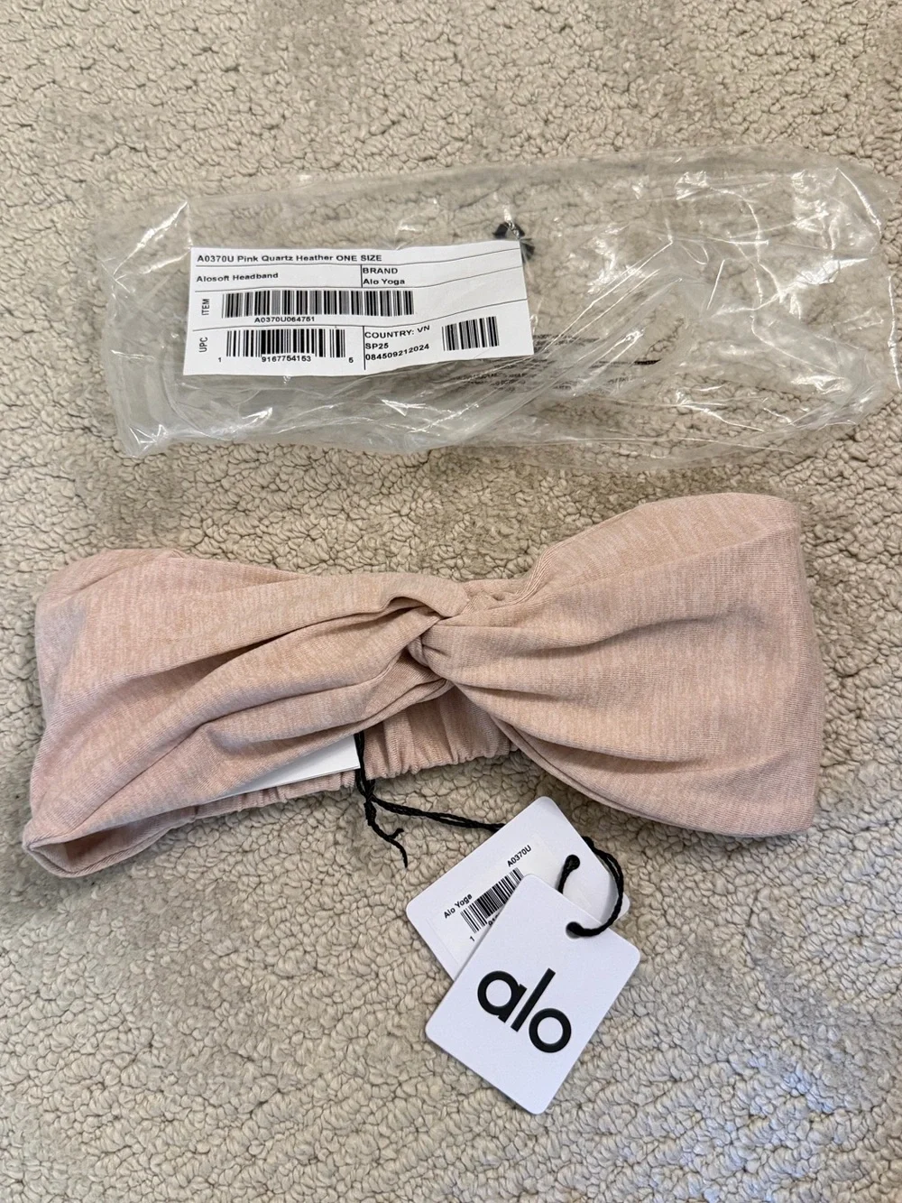 Alosoft Headband Pink Quartz Heather NWT